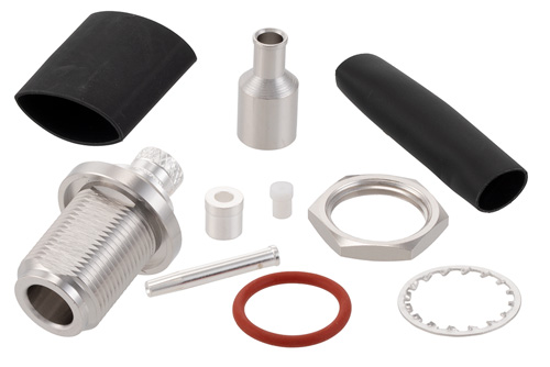 N Female Bulkhead Mount Low PIM Connector Solder Attachment for TFT-5G-402