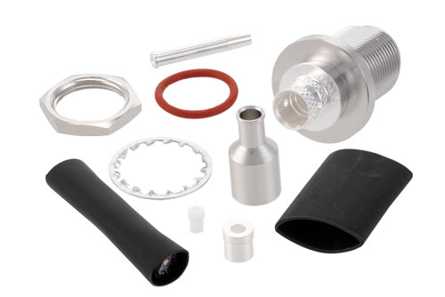 N Female Bulkhead Mount Low PIM Connector Solder Attachment for TFT-5G-402