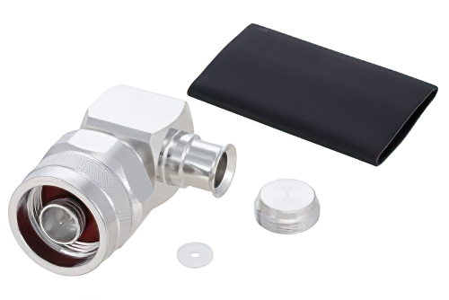 N Male Right Angle Low PIM Connector Solder Attachment for SPO-250, SPF-250