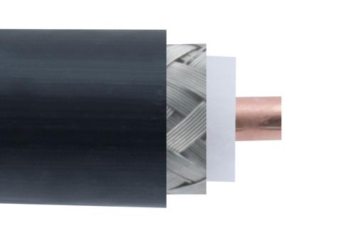 Low PIM Flexible TCOM-240-FR Fire Rated Coax Cable Triple Shielded with Black FRPE Jacket
