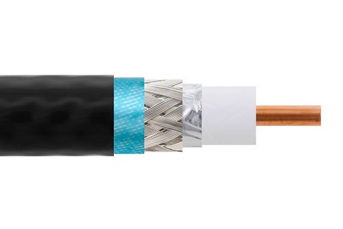 Low PIM Flexible TCOM-400 Coax Cable Double Shielded with Black PE Jacket