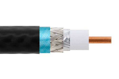 Low PIM Flexible TCOM-400 Coax Cable Double Shielded with Black PE Jacket