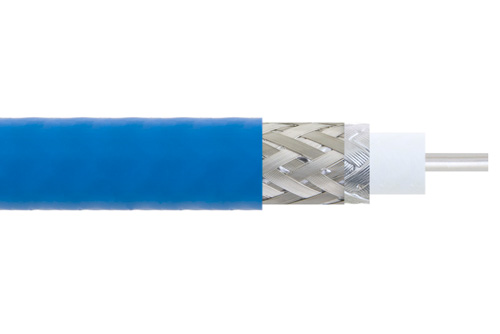 Low PIM Flexible TFT-402 Outdoor Rated Coax Cable Double Shielded with Blue FEP Jacket