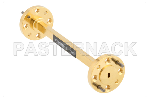 WR-10 Instrumentation Grade Straight Waveguide Section 3 Inch Length, UG-387/U-Mod Round Cover Flange from 75 GHz to 110 GHz