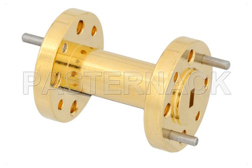WR-10 to WR-12 Waveguide Transition 1 Inch Length, UG-387/U-Mod Round Cover Flange to UG-387/U Round Cover Flange