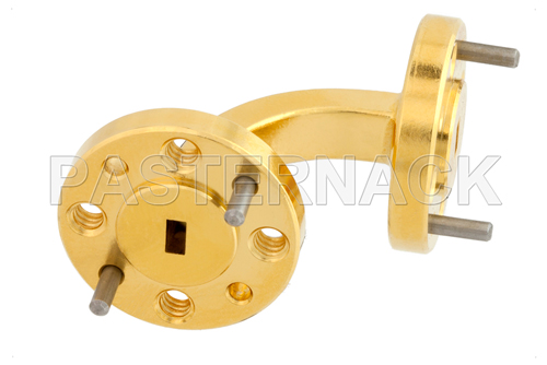 WR-12 Instrumentation Grade Waveguide E-Bend with UG-387/U Flange Operating from 60 GHz to 90 GHz