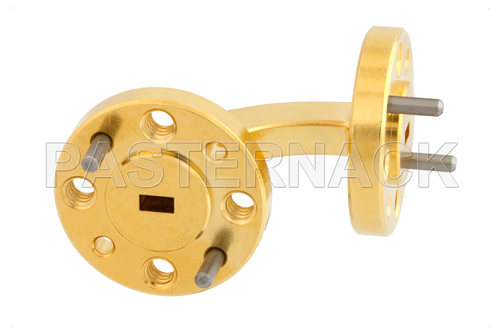 WR-12 Instrumentation Grade Waveguide H-Bend with UG-387/U Flange Operating from 60 GHz to 90 GHz