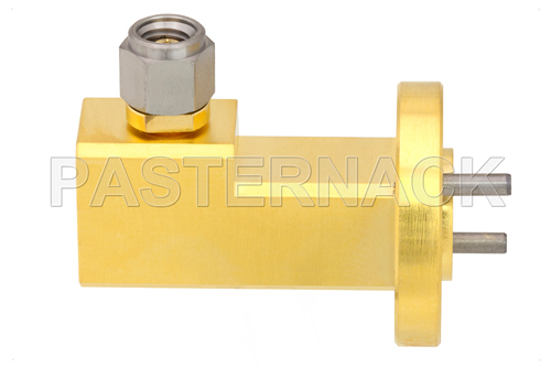WR-12 UG-387/U Round Cover Flange to 1.0mm Male Waveguide to Coax Adapter Operating From 60 GHz to 90 GHz, E Band