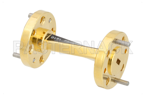 WR-12 45 Degree Left-hand Waveguide Twist With a UG-387/U Flange Operating From 60 GHz to 90 GHz