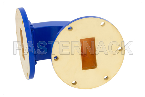 WR-137 Commercial Grade Waveguide E-Bend with UG-344/U Flange Operating from 5.85 GHz to 8.2 GHz
