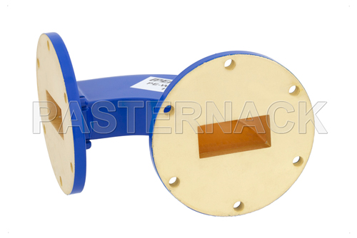 WR-137 Commercial Grade Waveguide H-Bend with UG-344/U Flange Operating from 5.85 GHz to 8.2 GHz