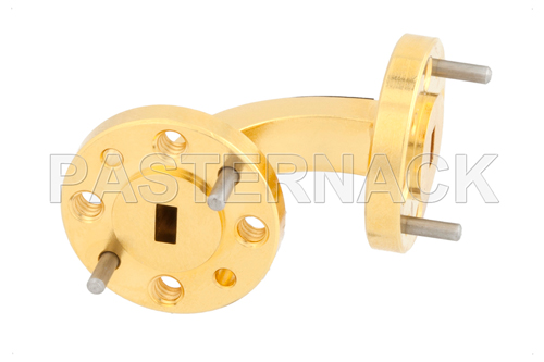 WR-15 Instrumentation Grade Waveguide E-Bend with UG-385/U Flange Operating from 50 GHz to 75 GHz