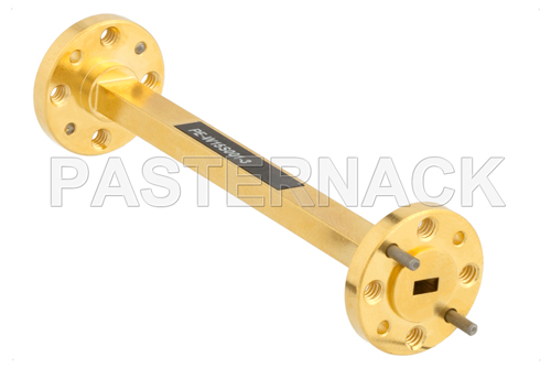 WR-15 Instrumentation Grade Straight Waveguide Section 3 Inch Length with UG-385/U Flange Operating from 50 GHz to 75 GHz