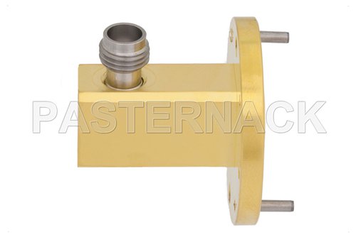 WR-19 UG-383/U-Mod Round Cover Flange to 1.85mm Female Waveguide to Coax Adapter Operating From 40 GHz to 60 GHz, U Band
