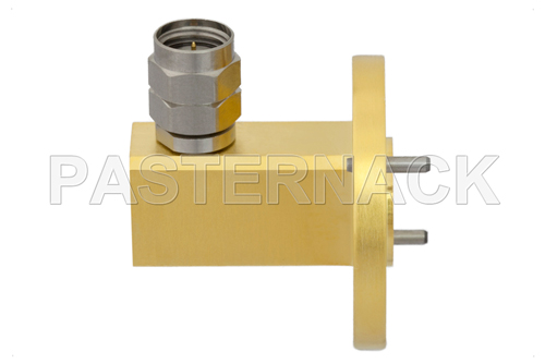 WR-19 UG-383/U-Mod Round Cover Flange to 1.85mm Male Waveguide to Coax Adapter Operating From 40 GHz to 60 GHz, U Band