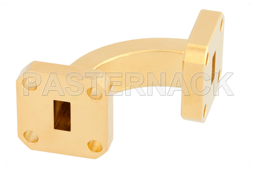 WR-28 Instrumentation Grade Waveguide E-Bend with UG-599/U Flange Operating from 26.5 GHz to 40 GHz