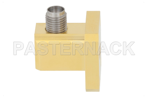 WR-28 UG-599/U Square Cover Flange to 2.92mm Female Waveguide to Coax Adapter Operating From 26.5 GHz to 40 GHz, Ka Band