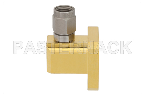 WR-28 UG-599/U Square Cover Flange to 2.92mm Male Waveguide to Coax Adapter Operating From 26.5 GHz to 40 GHz, Ka Band