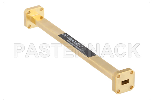 WR-28 Instrumentation Grade Straight Waveguide Section 6 Inch Length with UG-599/U Flange Operating from 26.5 GHz to 40 GHz