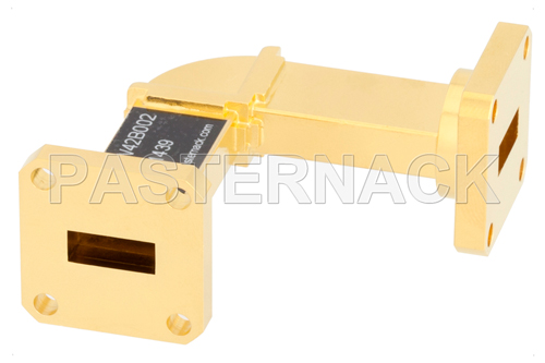 WR-42 Instrumentation Grade Waveguide H-Bend with UG-595/U Flange Operating from 18 GHz to 26.5 GHz