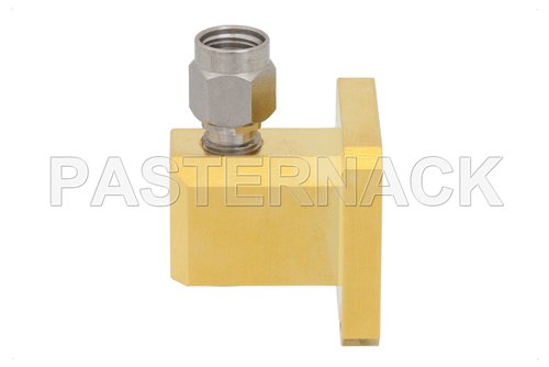WR-42 UG-595/U Square Cover Flange to 2.92mm Male Waveguide to Coax Adapter Operating From 18 GHz to 26.5 GHz, K Band