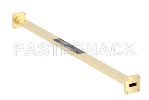 WR-42 Instrumentation Grade Straight Waveguide Section 12 Inch Length, UG-595/U Square Cover Flange from 18 GHz to 26.5 GHz