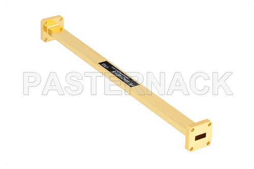 WR-42 Instrumentation Grade Straight Waveguide Section 9 Inch Length, UG-595/U Square Cover Flange from 18 GHz to 26.5 GHz