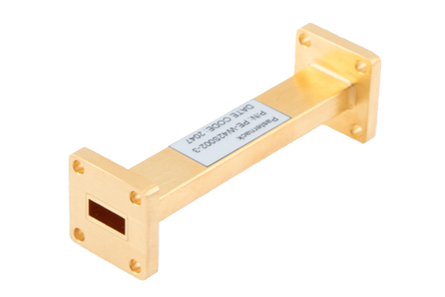 WR-42 Instrumentation Grade Straight Waveguide Section 3 Inch Length, UG-595/U Square Cover Flange from 18 GHz to 26.5 GHz