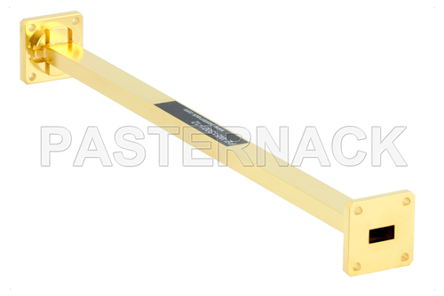 WR-51 Instrumentation Grade Straight Waveguide Section 12 Inch Length with UBR180 Flange Operating from 15 GHz to 22 GHz