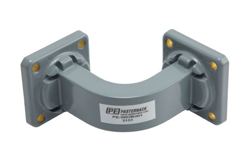 WR-62 Commercial Grade Waveguide E-Bend with UG-419/U Flange Operating from 12.4 GHz to 18 GHz