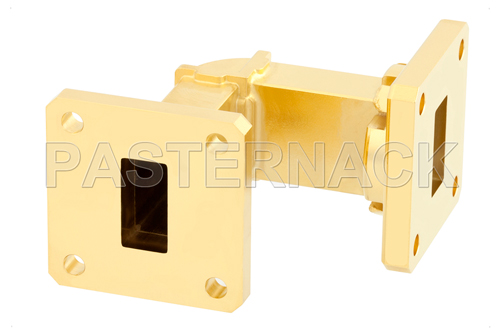 WR-62 Instrumentation Grade Waveguide E-Bend with UG-419/U Flange Operating from 12.4 GHz to 18 GHz