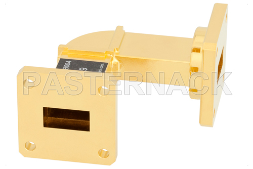 WR-62 Instrumentation Grade Waveguide H-Bend with UG-419/U Flange Operating from 12.4 GHz to 18 GHz