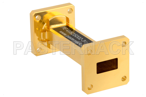 WR-62 Instrumentation Grade Straight Waveguide Section 3 Inch Length with UG-419/U Flange Operating from 12.4 GHz to 18 GHz