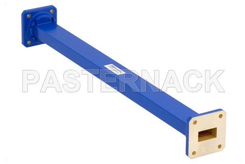 WR-75 Commercial Grade Straight Waveguide Section 12 Inch Length with UBR120 Flange Operating from 10 GHz to 15 GHz