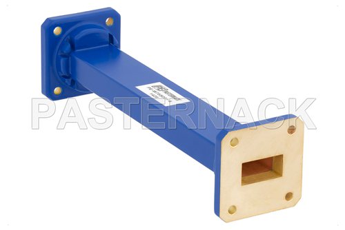 WR-75 Commercial Grade Straight Waveguide Section 6 Inch Length with UBR120 Flange Operating from 10 GHz to 15 GHz