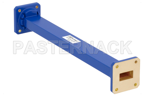WR-75 Commercial Grade Straight Waveguide Section 9 Inch Length with UBR120 Flange Operating from 10 GHz to 15 GHz