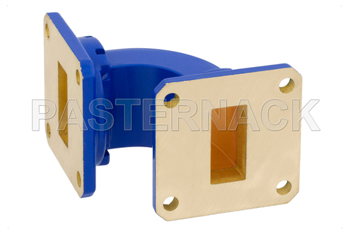 WR-90 Commercial Grade Waveguide E-Bend with UG-39/U Flange Operating from 8.2 GHz to 12.4 GHz