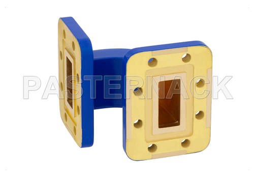 WR-90 Commercial Grade Waveguide E-Bend with CPR-90G Flange Operating from 8.2 GHz to 12.4 GHz
