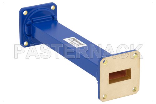 WR-90 Commercial Grade Straight Waveguide Section 6 Inch Length with UG-39/U Flange Operating from 8.2 GHz to 12.4 GHz