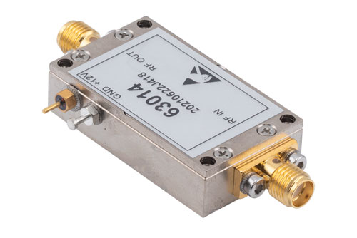 Broadband Low Noise Amplifier, 1 KHz to 1000 MHz, 60 dB Gain, 1 dB Noise Figure, +12V, SMA