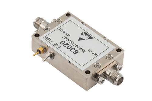 Input Protected Low Noise Amplifier, 100 MHz to 18 GHz, 1 Watt RF Input Power, 33 dB Gain 3.5 dB Noise Figure, 12V, SMA