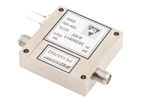 40 dB Variable Gain Amplifier, 15 dBm P1dB, 500 MHz to 4 GHz, 20 dB Gain Control, 4.75 dB NF, SMA