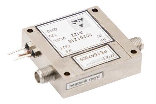 40 dB Variable Gain Amplifier, 15 dBm P1dB, 1 GHz to 18 GHz, 20 dB Gain Control, 5 dB NF, SMA