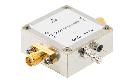 Voltage Controlled Oscillator, 5220 MHz to 5420 MHz, Pout -1 dBm, Phase Noise -83 dBc/Hz, 0.5V to 4.5V Tuning Range, SMA
