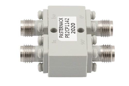 90 Degree SMA Hybrid Coupler from 6 GHz to 18 GHz Rated to 30 Watts