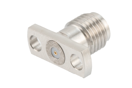 SMA Female Field Replaceable Connector 2 Hole Flange Mount 0.012 inch Pin, .355 inch Hole Spacing with Metal Contact Ring