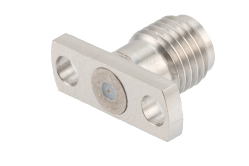 SMA Female Field Replaceable Connector 2 Hole Flange Mount 0.009 inch Pin, .400 inch Hole Spacing with Metal Contact Ring
