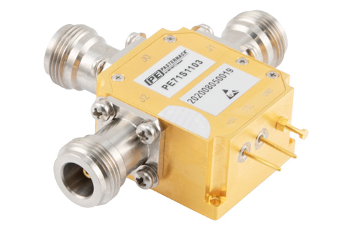 Reflective SPDT GaN High Power PIN Diode Switch Operating from 500 MHz to 6 GHz Up to 100 Watts (+50 dBm), 100ns and N