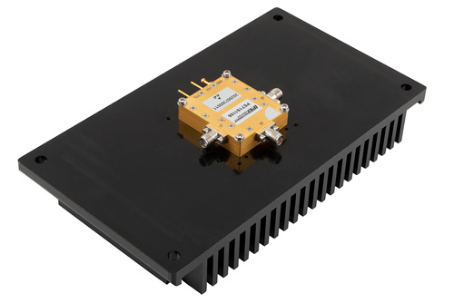 Reflective SPDT GaN High Power PIN Diode Switch Operating from DC to 12 GHz Up to 25 Watts (+44 dBm), 100ns and SMA with Heatsink