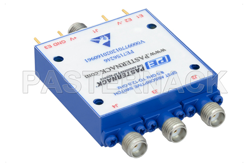SP3T PIN Diode Switch Operating From 8 GHz to 12 GHz Up to +20 dBm and SMA